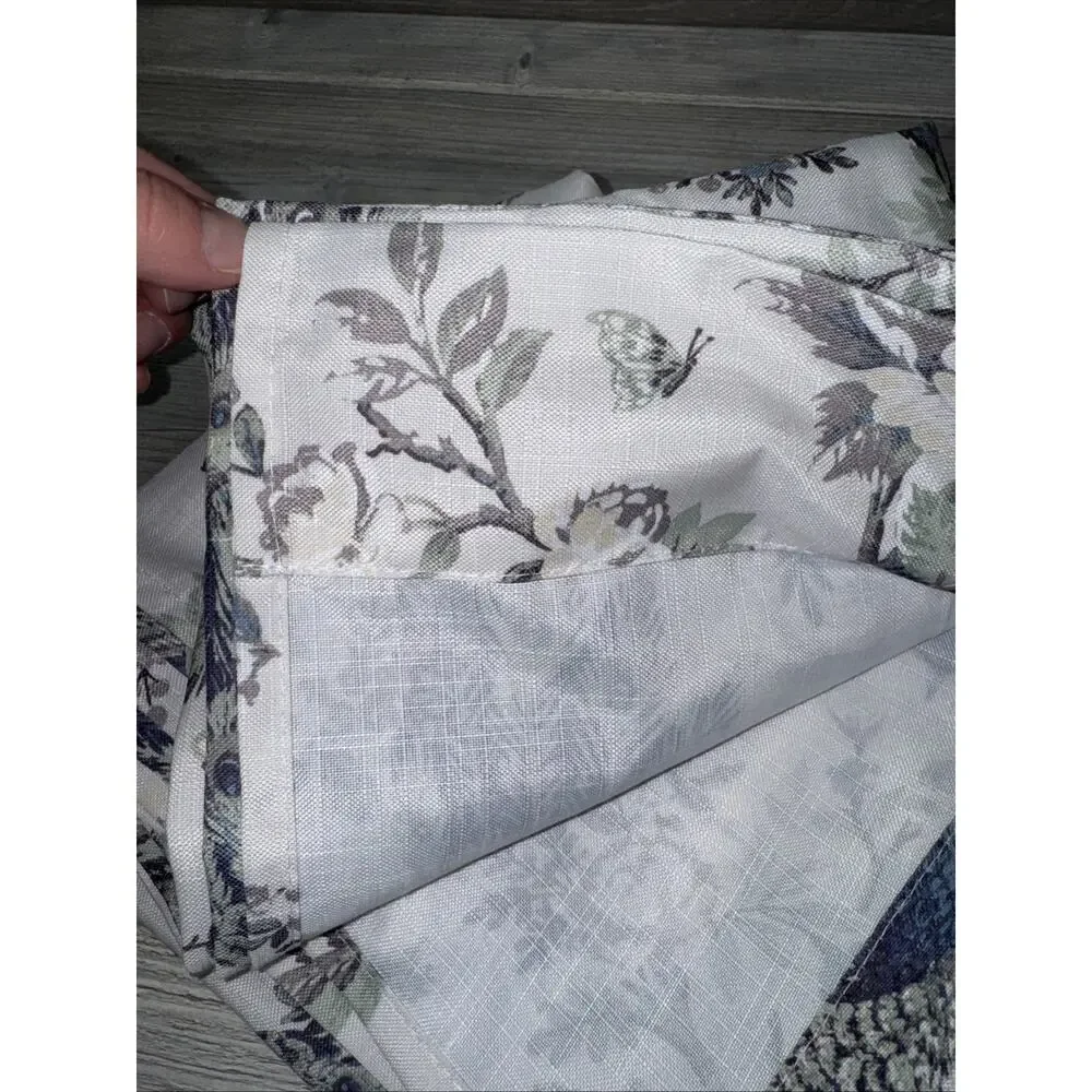 2 Sets Laura Ashley Peacock Curtain Panels 38x108 Belvedere Floral Blue Green